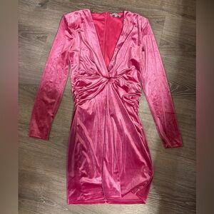 HYFVE Fuchsia Velvet Dress